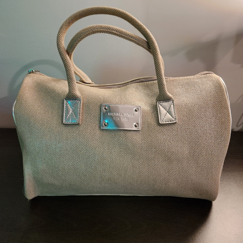 Michael Kors Canvas Duffel Satchel Bag